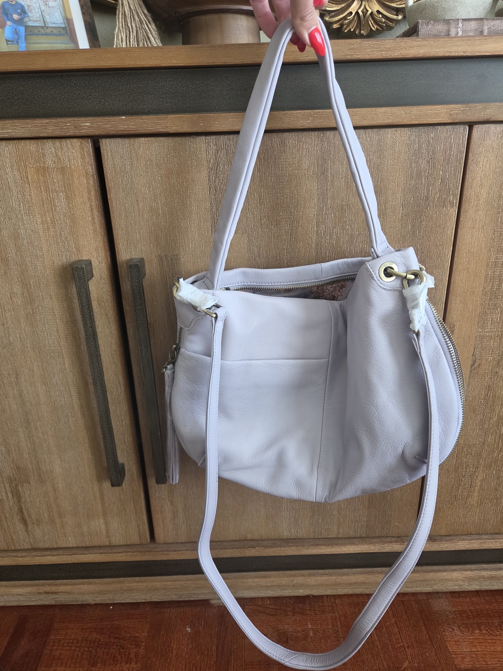 NWT HOBO Vale Leather Convertible Shoulder Bag Crossbody Pale Mauve